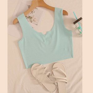 Rib-knit crop top, multiple colors